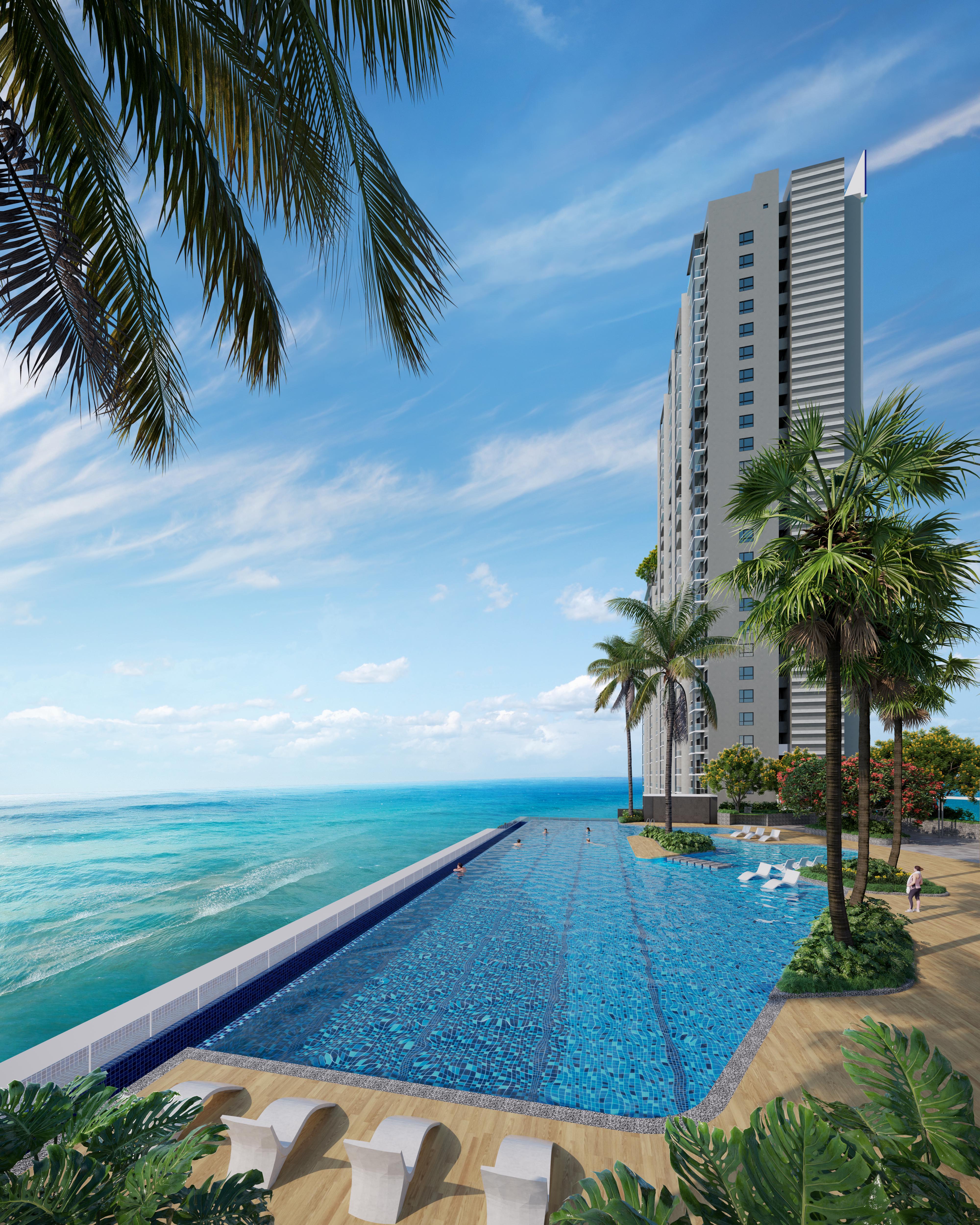 Infinity pool and sky terrace with multipurpose hall at Level 23