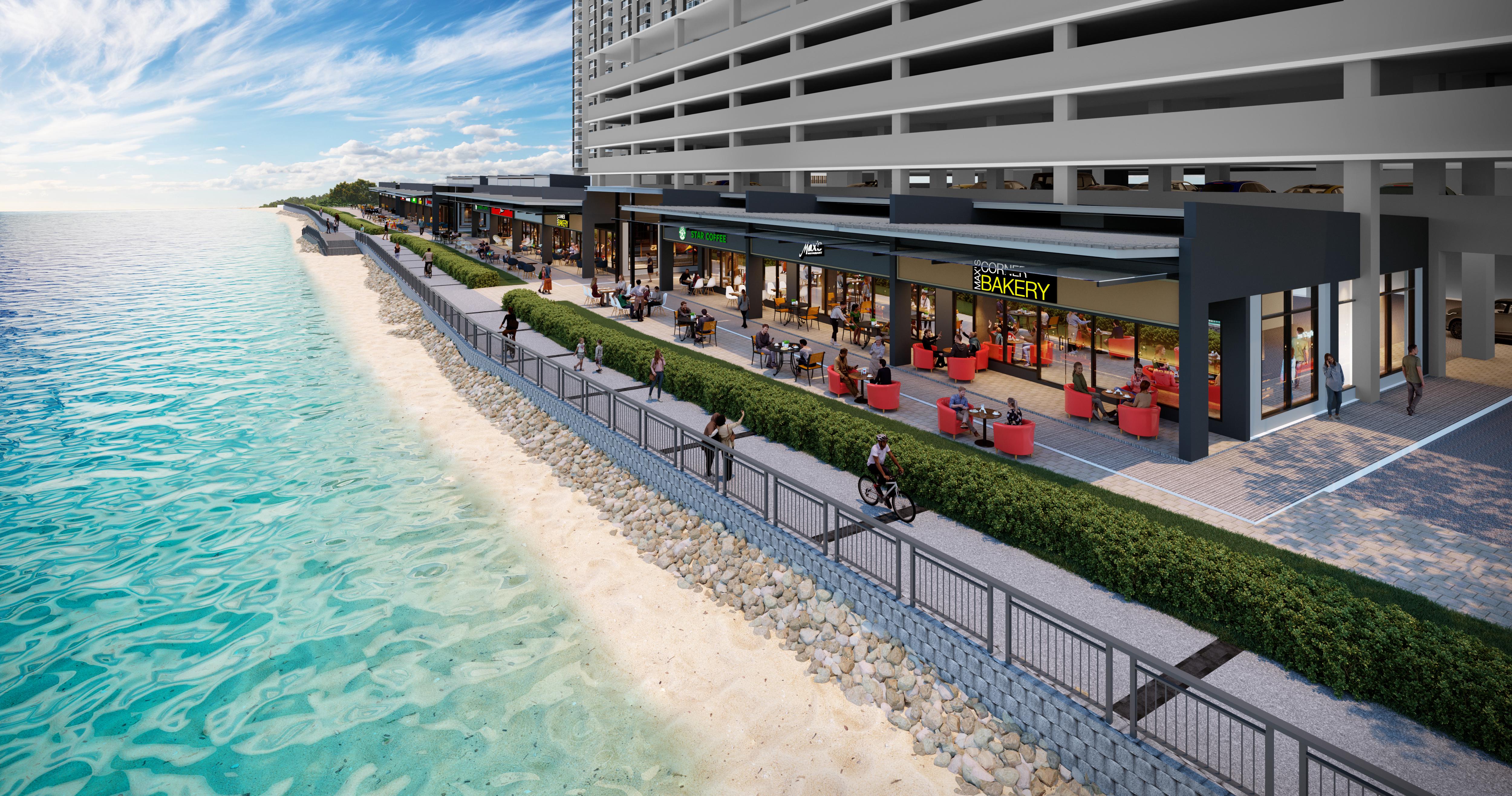 Ground-floor retail frontage at Sea Crestz, near family facilities